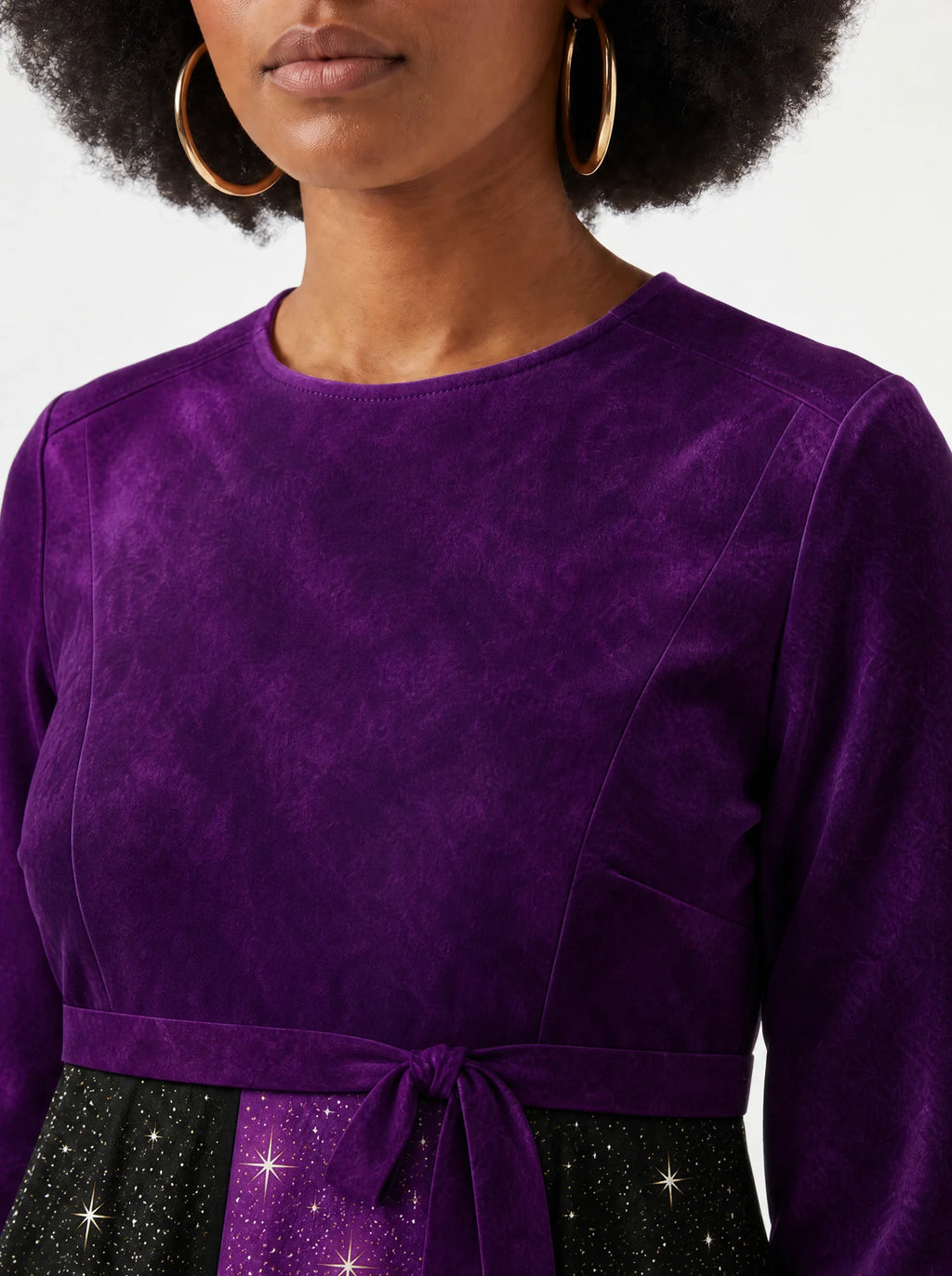 "Dark Fairy" Long Sleeve Midaxi Dress — three-quarter view on model