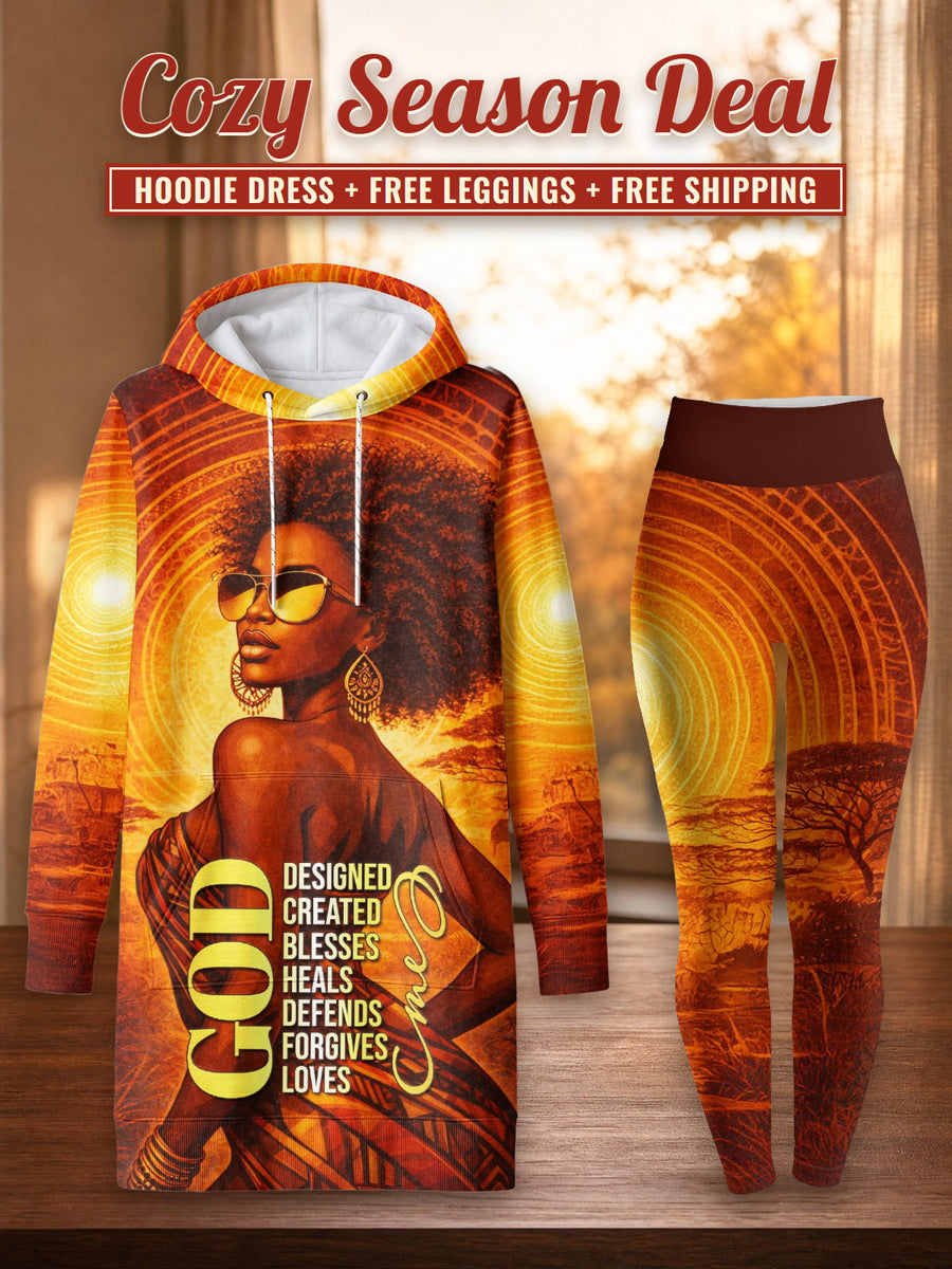 Designed hoodie dress and leggings, photo 1