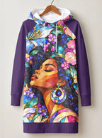 "Dirisha" Hoodie Dress — front flat