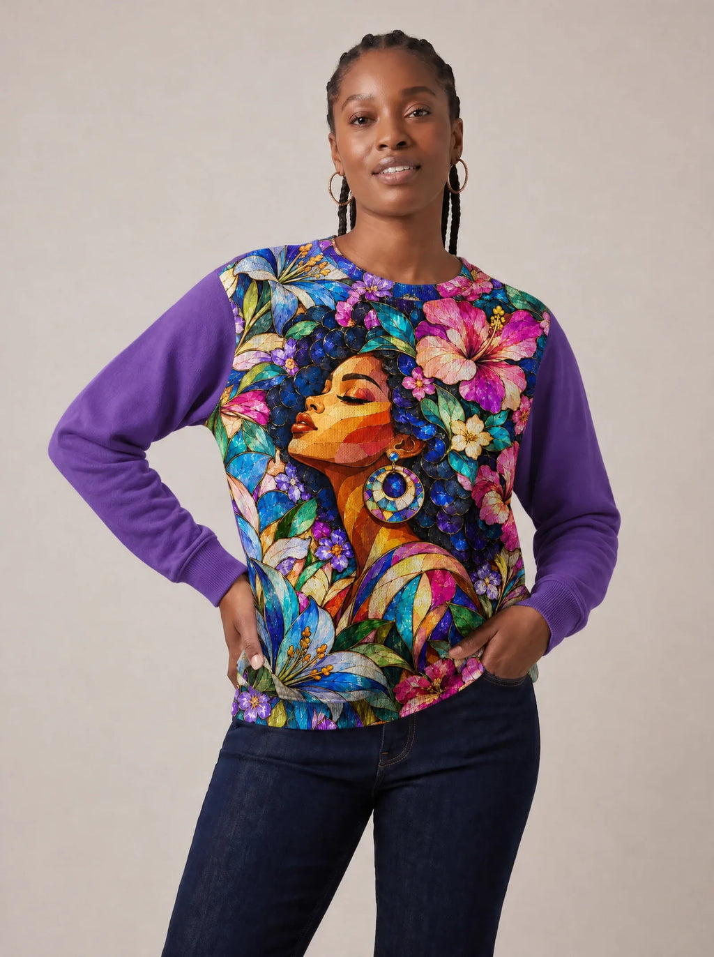 "Dirisha" Sweatshirt — styled view on model