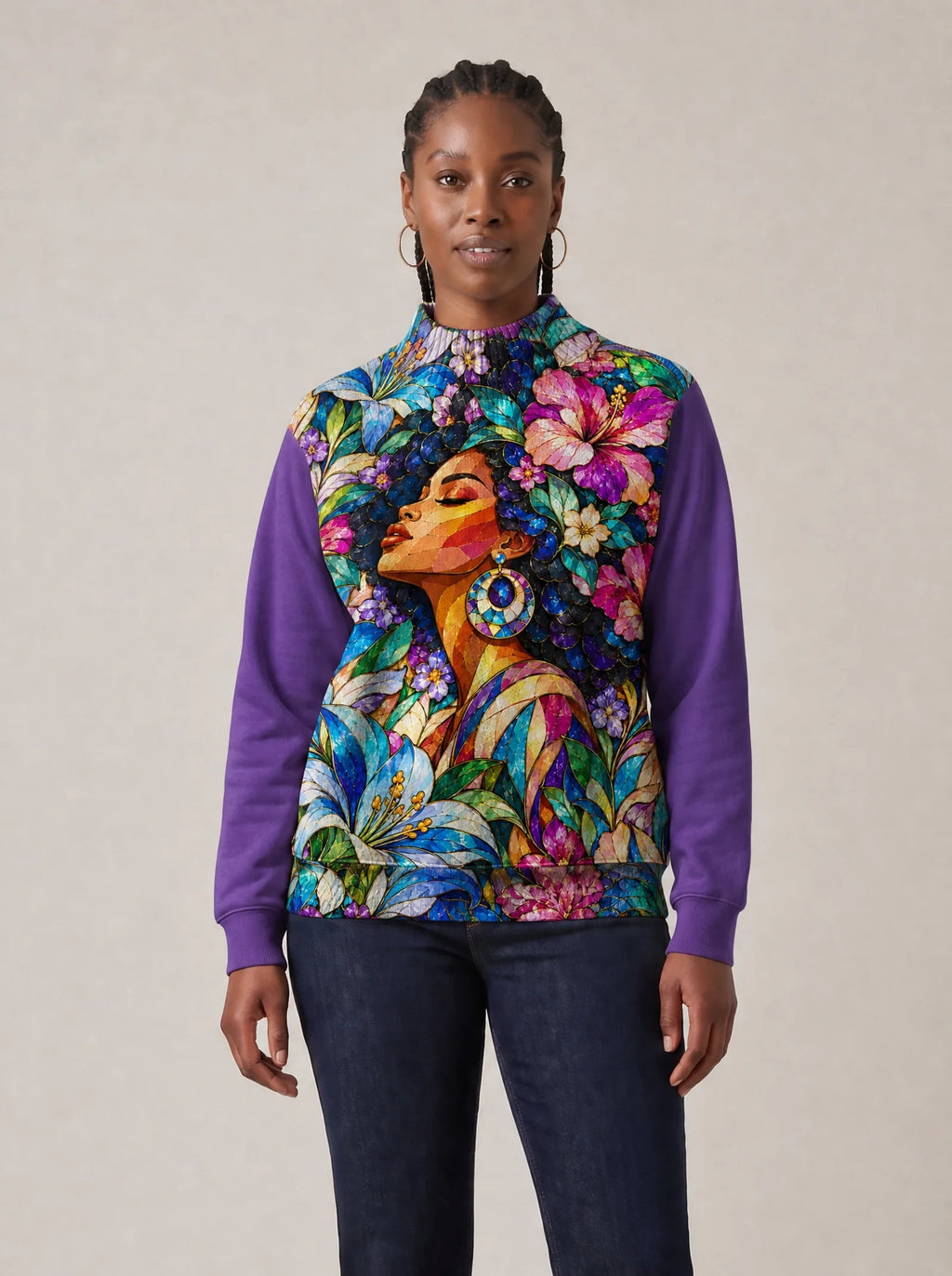 "Dirisha" Sweatshirt — front view on model