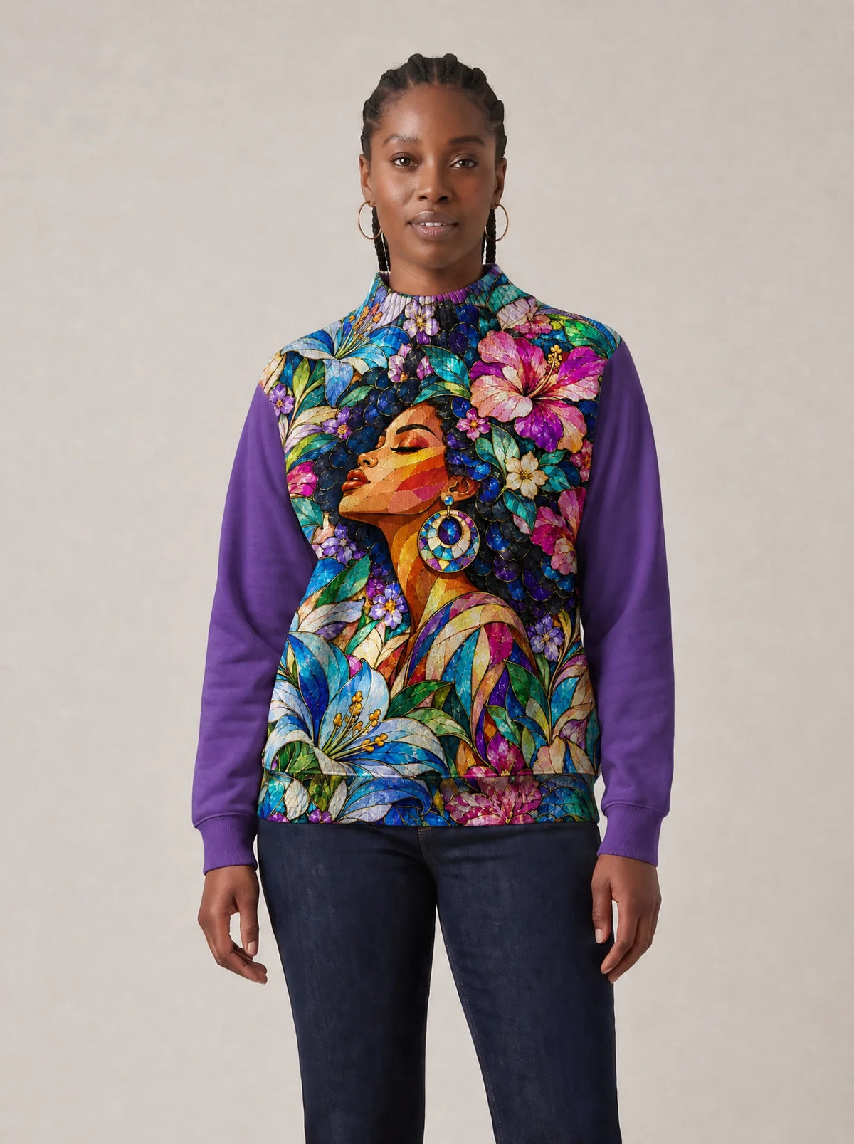 "Dirisha" Sweatshirt — front view on model