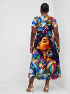 "Dirisha" Sweetheart Midi Dress — back view on model