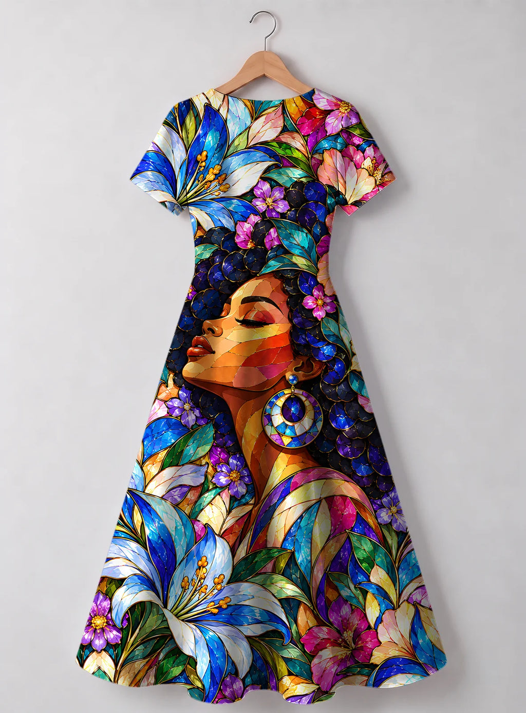 "Dirisha" Sweetheart Midi Dress — back flat