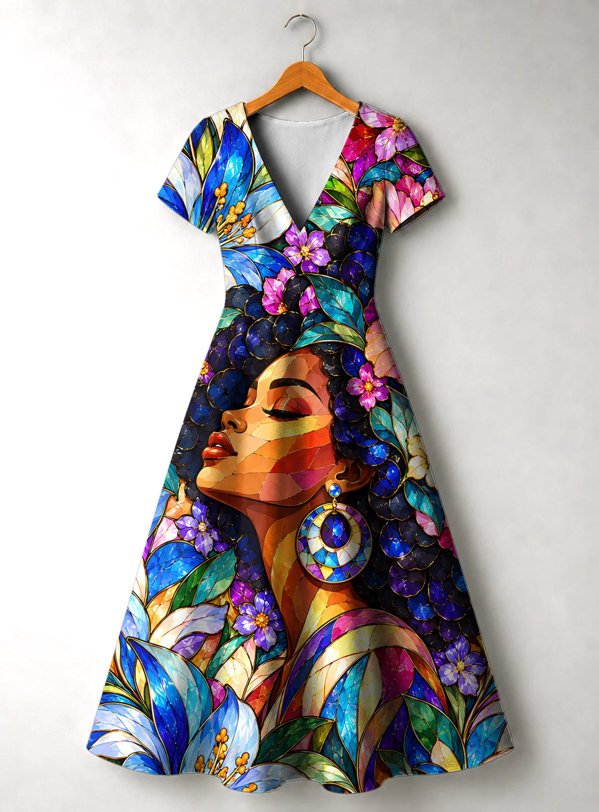 "Dirisha" V Neck Midi Dress Promo
