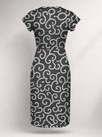 "Duara" Cap Sleeve Midi Dress