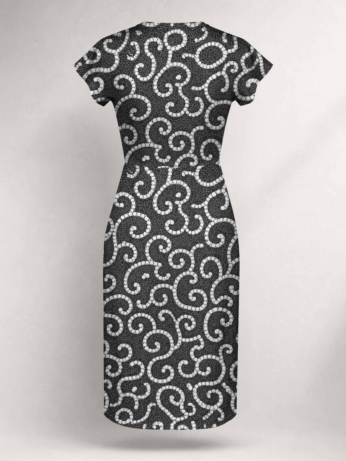 "Duara" Cap Sleeve Midi Dress
