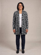 "Duara" Long Cardigan — front view on model