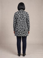 "Duara" Long Cardigan — back view on model