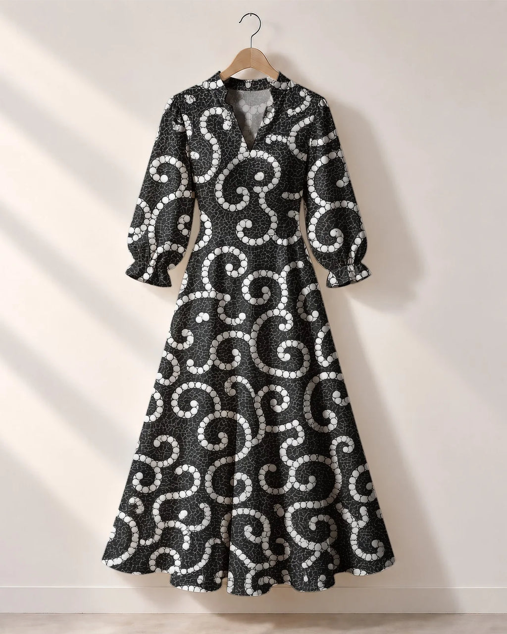 "Duara" Long Puff Sleeve Dress
