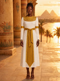 "Egyptian Goddess" Long Sleeve Midaxi Dress