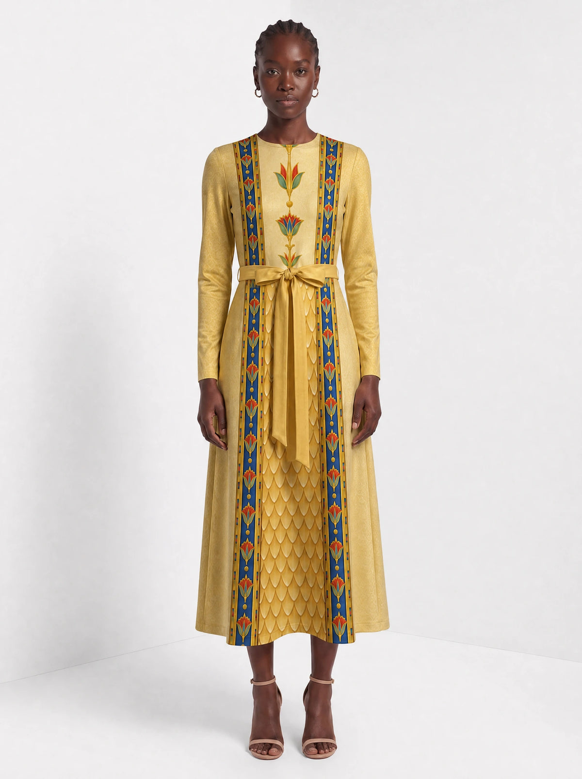 "Egyptian Queen" Long Sleeve Midaxi Dress