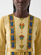 "Egyptian Queen" Long Sleeve Midaxi Dress — three-quarter view on model