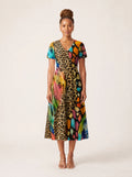 "Fahari" V Neck Midi Dress