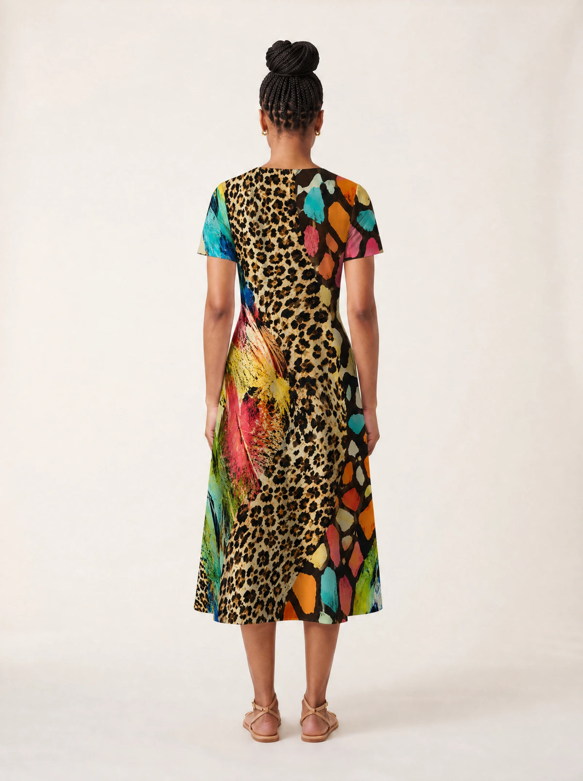 "Fahari" V Neck Midi Dress — side