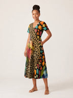 "Fahari" V Neck Midi Dress — full body