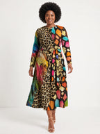 "Fahari" Long Sleeve Midaxi Dress — front view on model