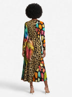 "Fahari" Long Sleeve Midaxi Dress — back view on model