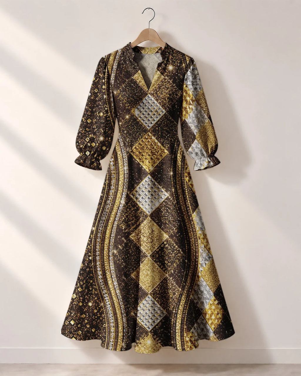 "Fataki" Long Puff Sleeve Dress