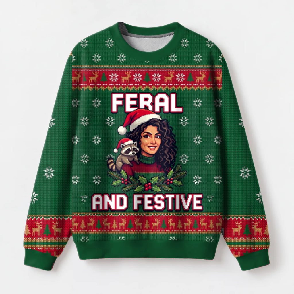 "Feral" Christmas Sweatshirt — front view