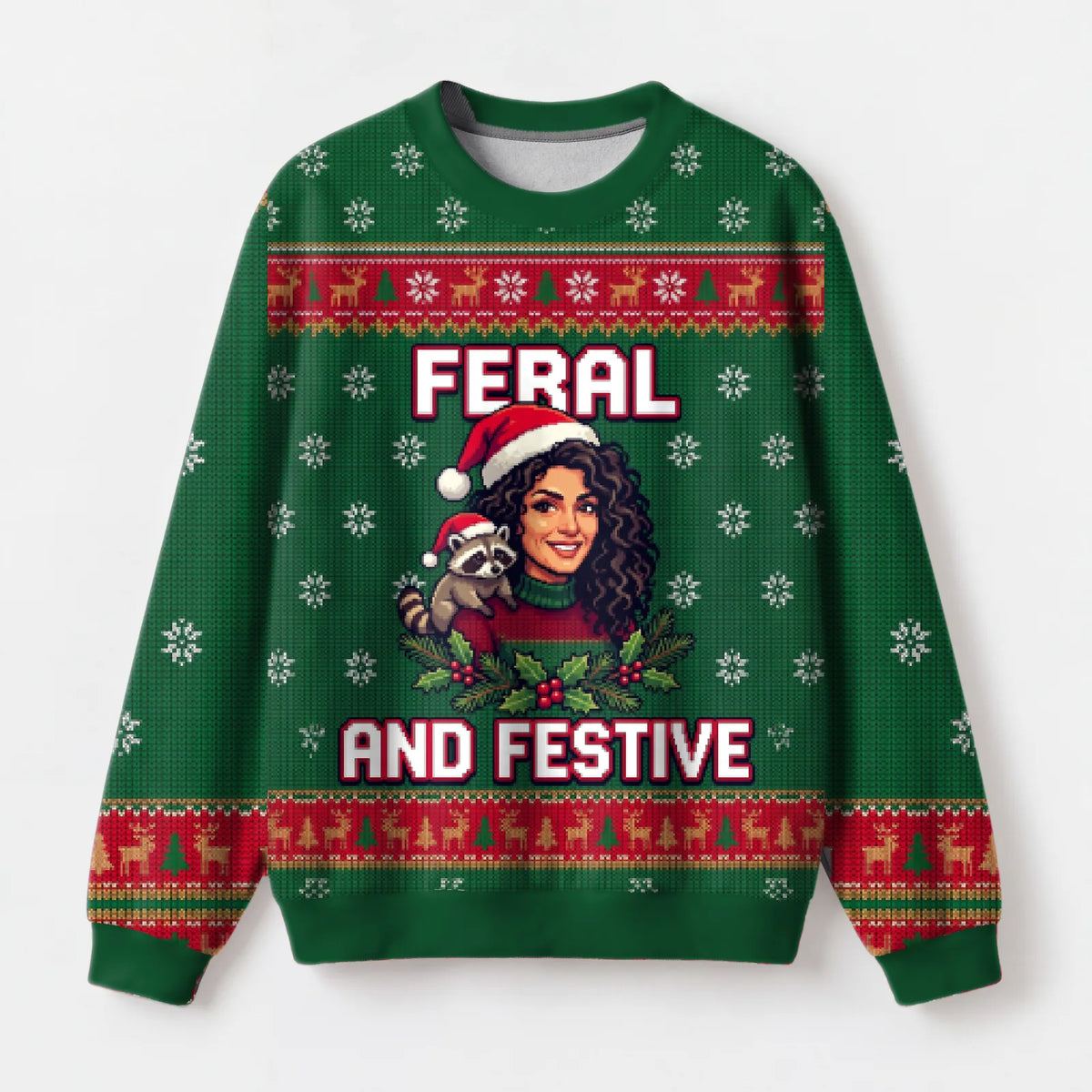 "Feral" Christmas Sweatshirt — front view