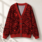 "Shaka" Burgundy Knitted Cardigan — front view