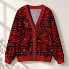 "Shaka" Burgundy Cardigan — front view