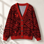 "Shaka" Burgundy Cardigan — front view