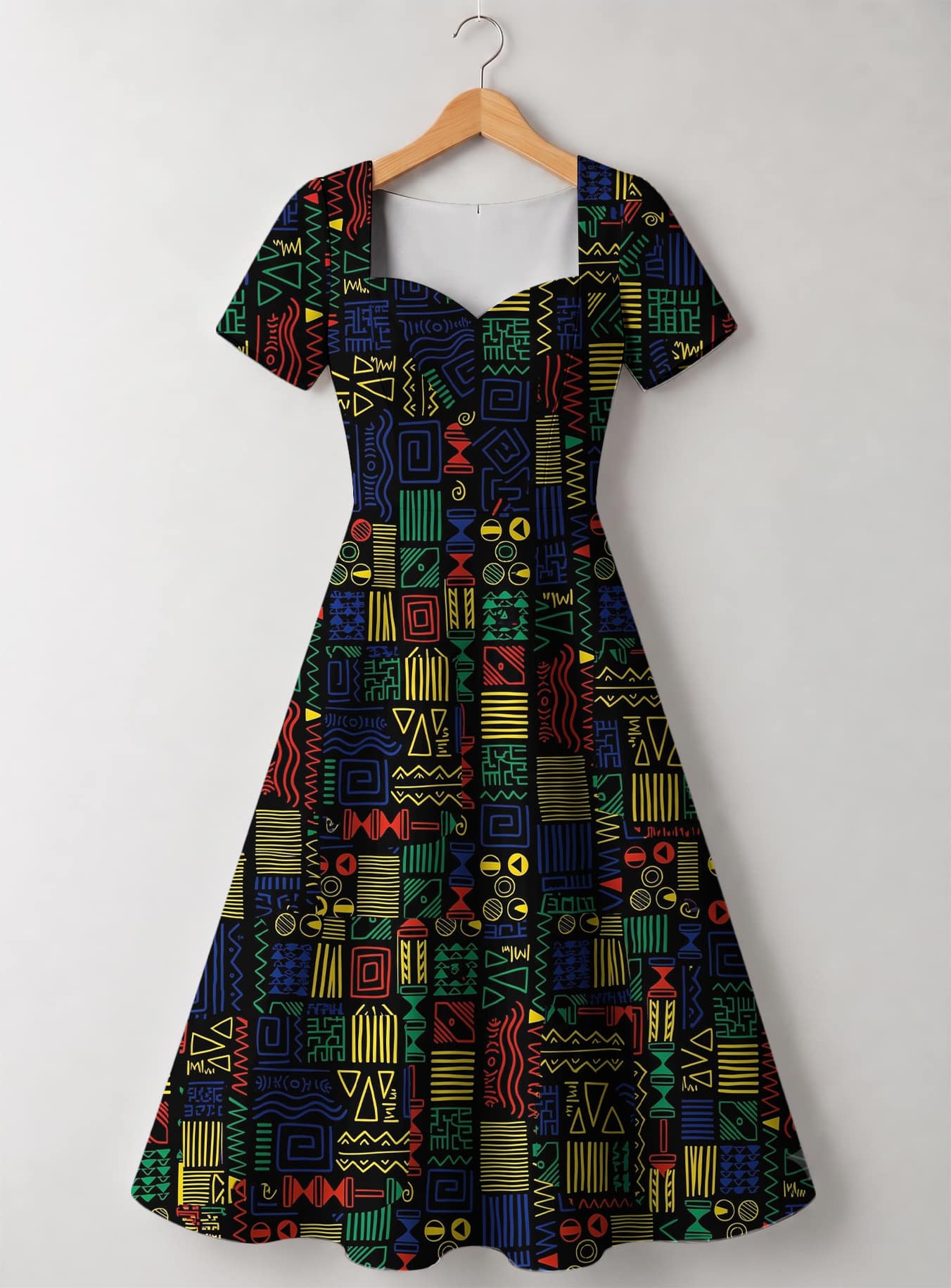 "Michoro" Sweetheart Midi Dress