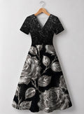 "Usiku" V Neck Midi Dress