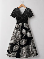 "Usiku" V Neck Midi Dress