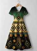 "Kifalme" V Neck Midi Dress