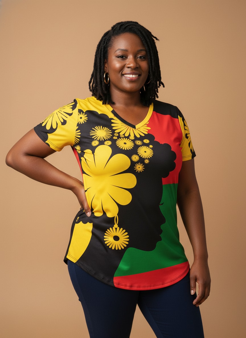 "Furaha" V-Neck T-Shirt