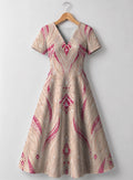 "Vito" V Neck Midi Dress