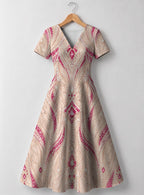 "Vito" V Neck Midi Dress