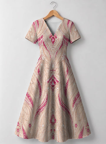 "Vito" V Neck Midi Dress
