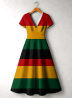 "Accra" Short Sleeve Maxi Dress
