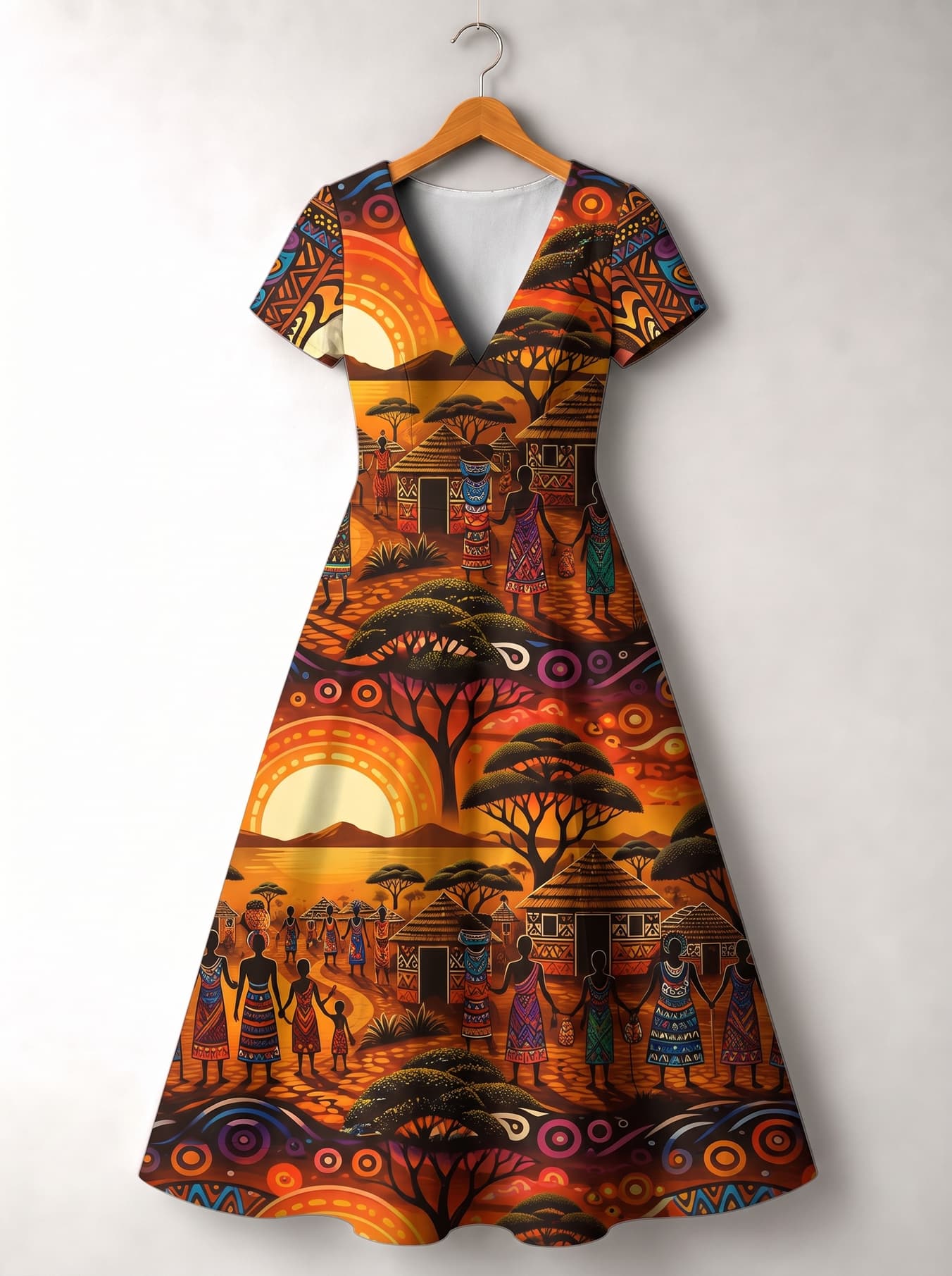 "Kijiji" Short Sleeve Maxi Dress
