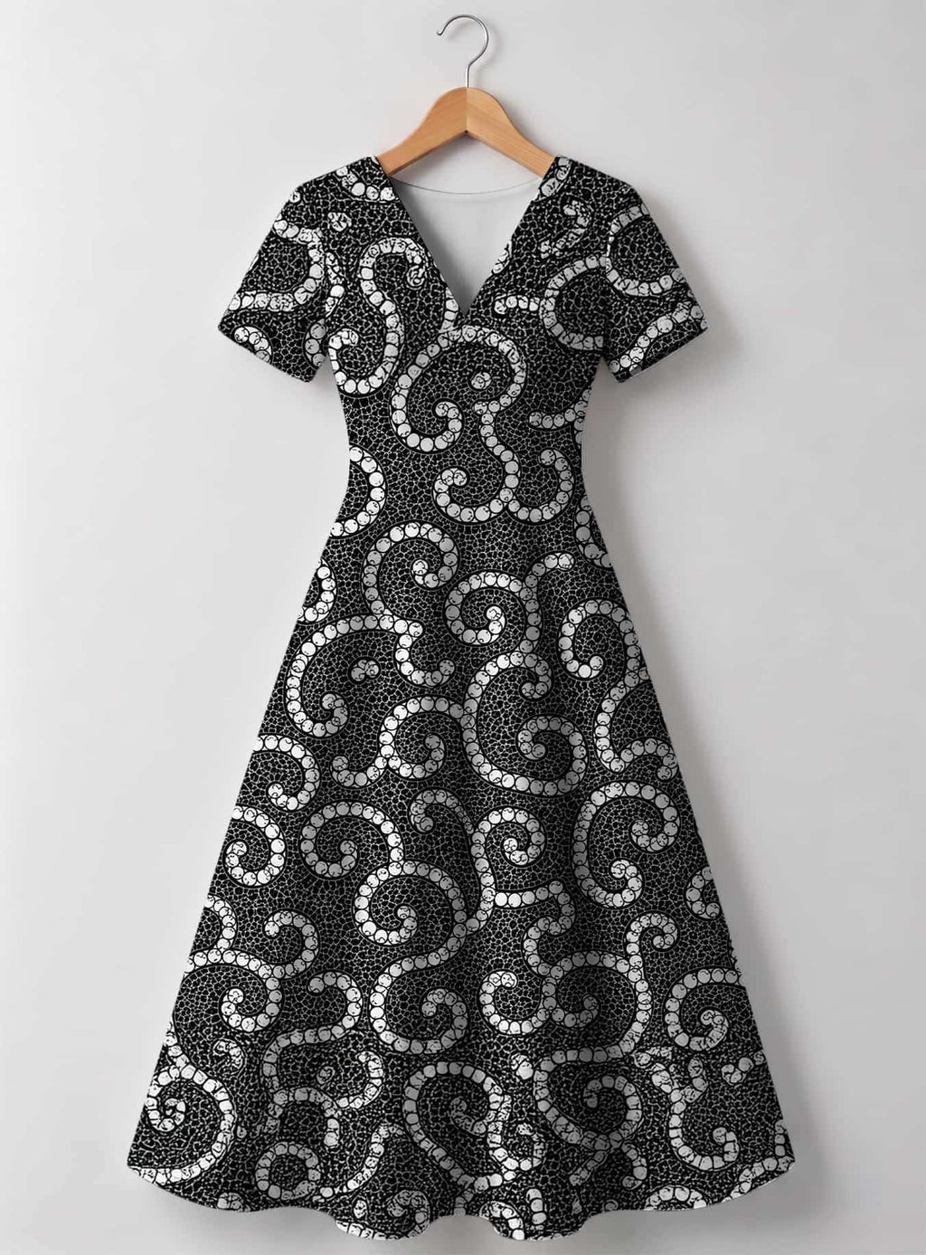 "Duara" V Neck Midi Dress