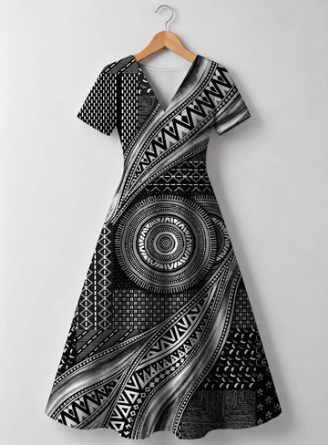 "Hoku" V Neck Midi Dress