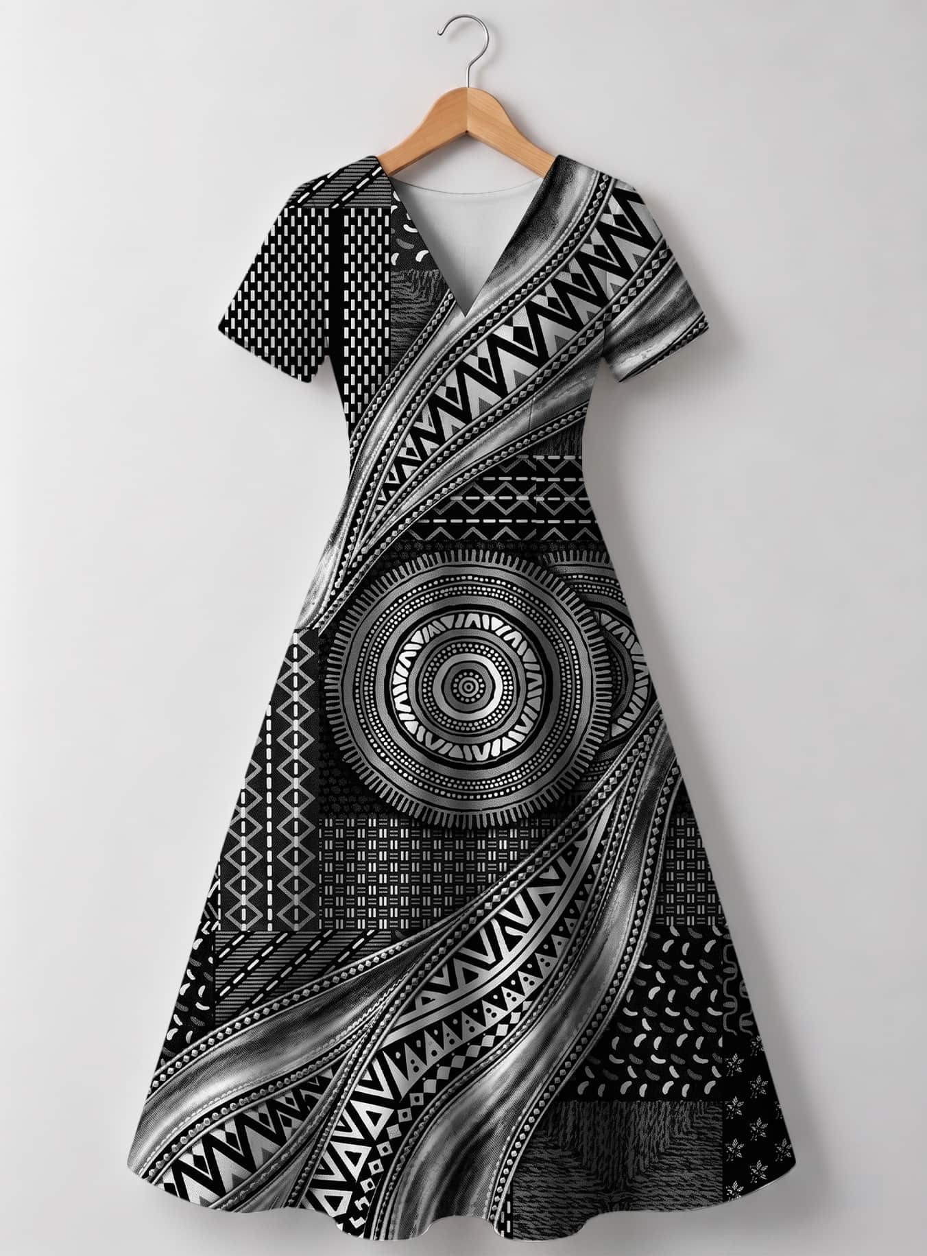 "Hoku" V Neck Midi Dress