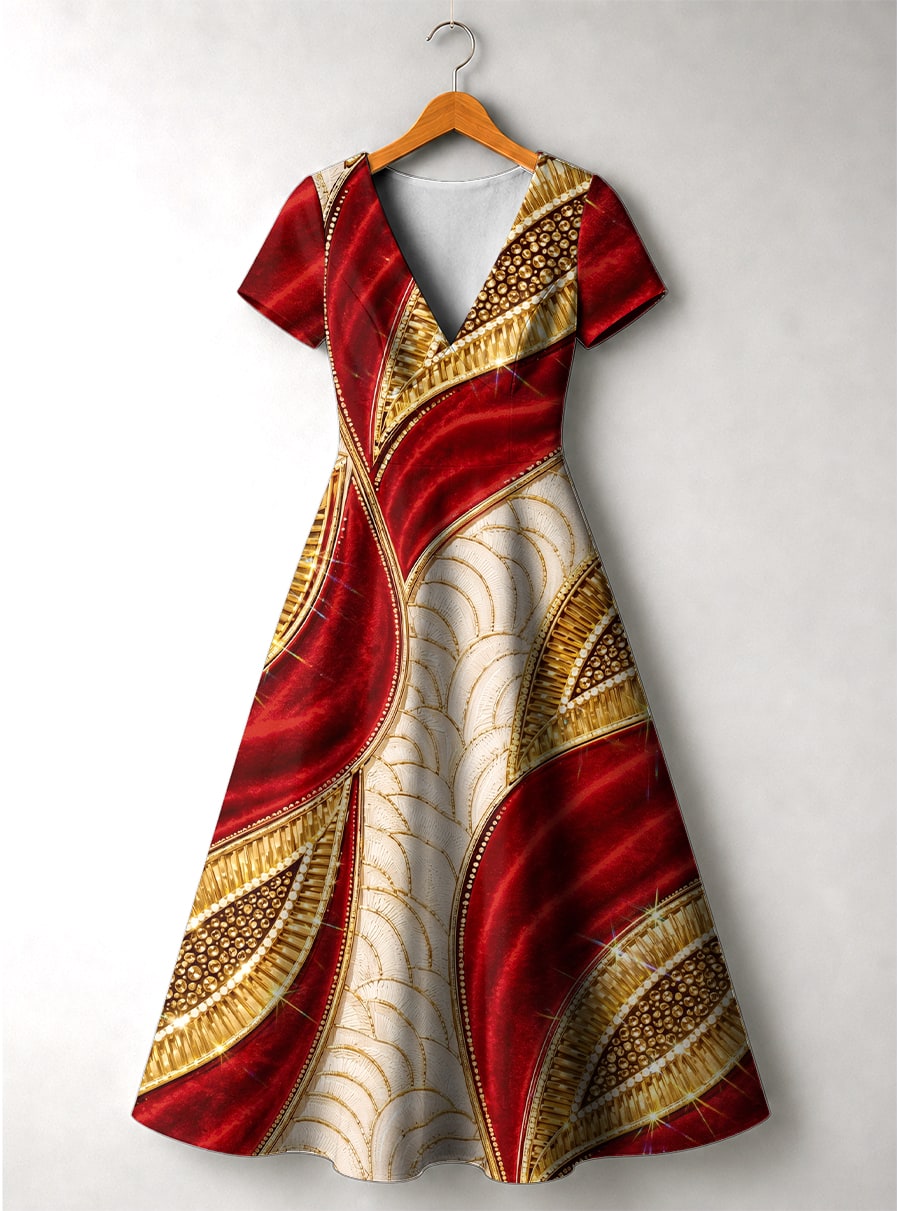 "Utukufu" Short Sleeve Maxi Dress