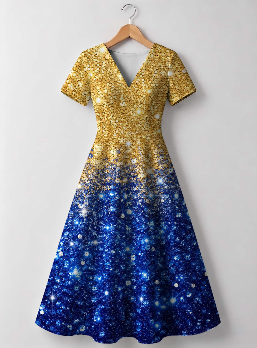 "Angaza" V Neck Midi Dress