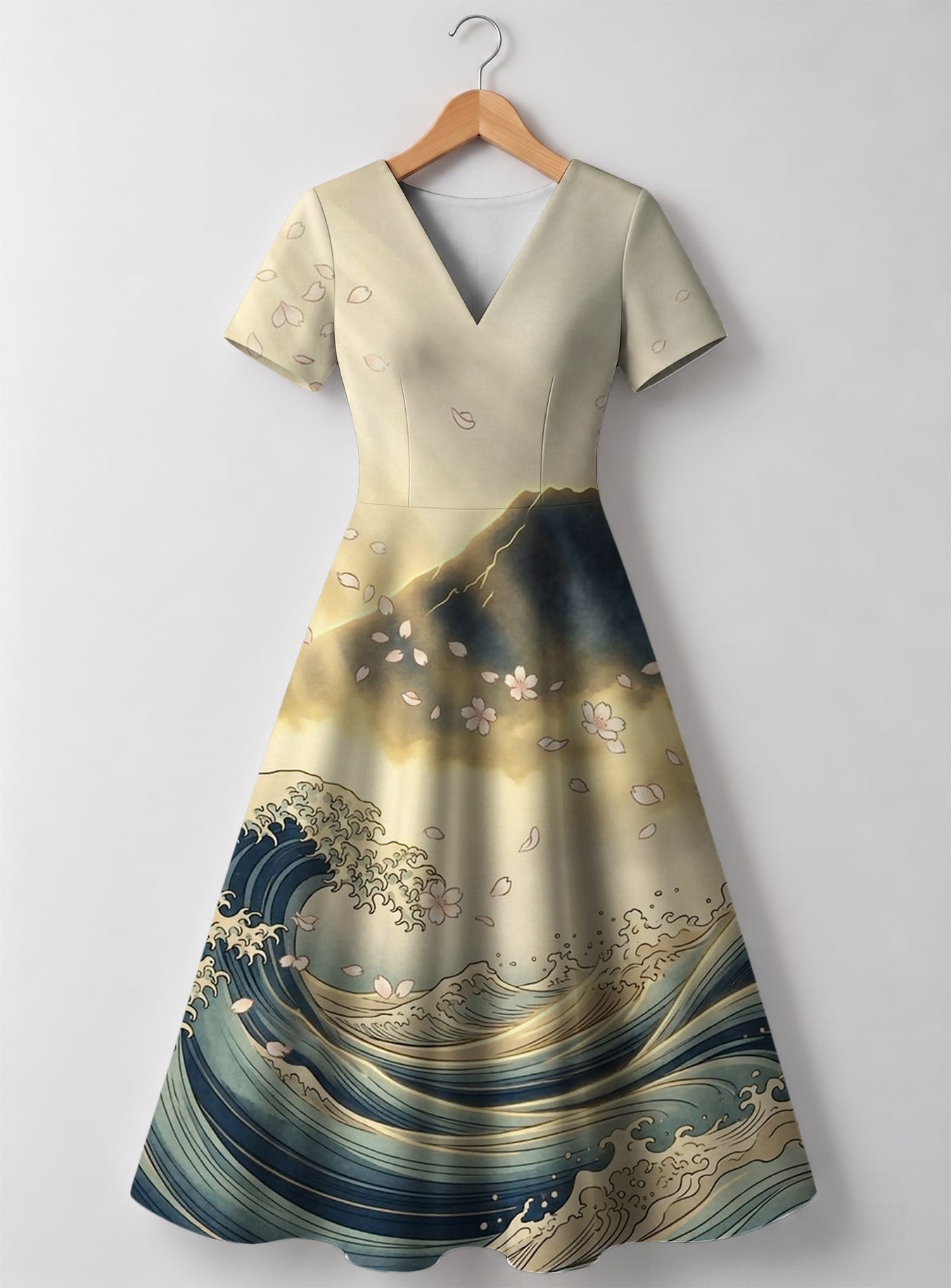 "Wimbi" V Neck Midi Dress