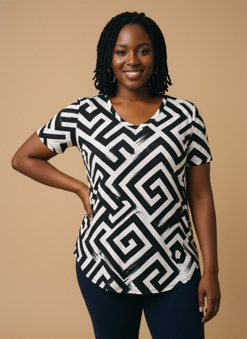"Zamu" V-Neck T-Shirt
