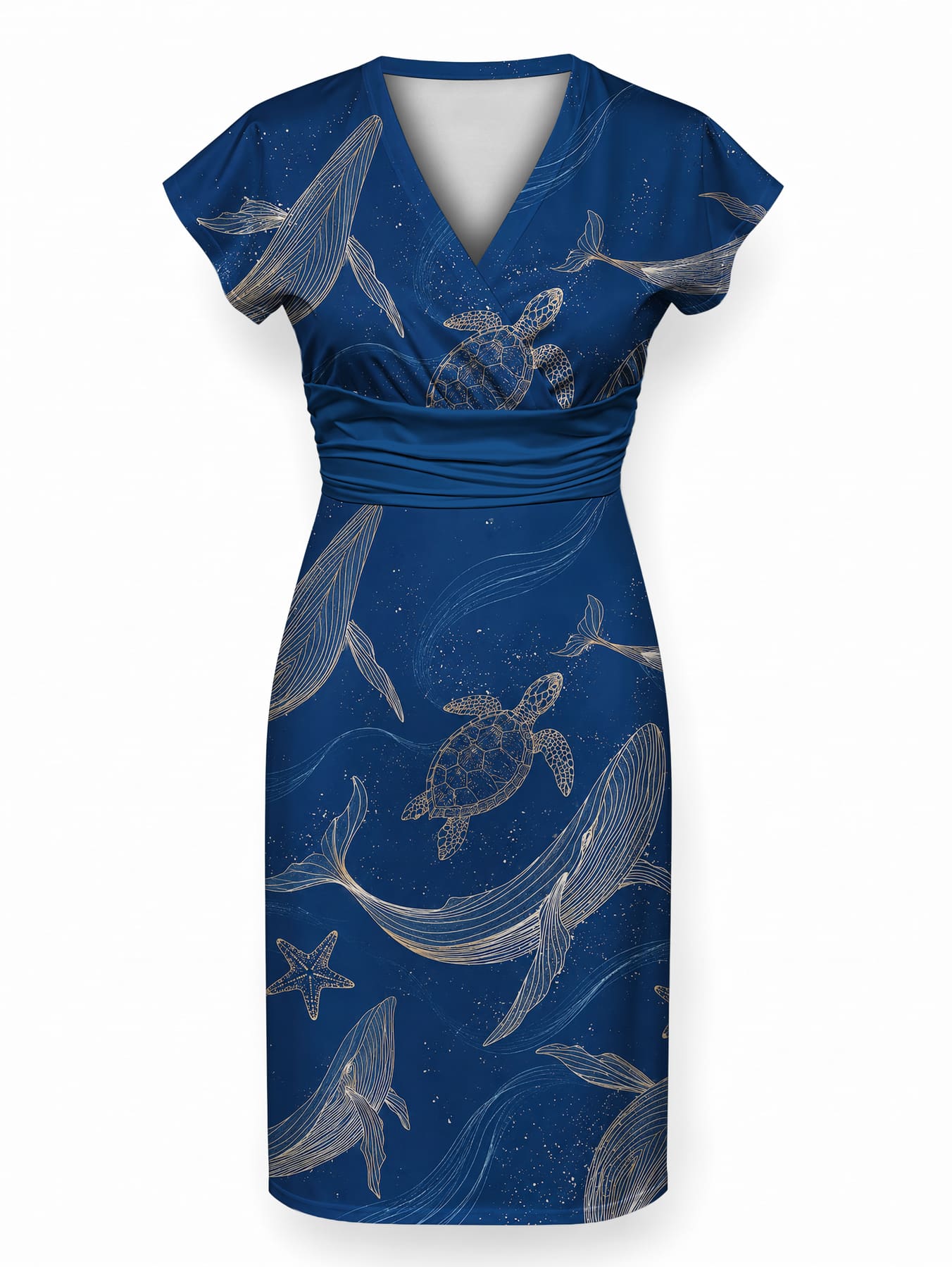 "Pwani" Cap Sleeve Midi Dress
