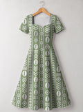 "Oshun Verde" Sweetheart Midi Dress