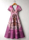 "Imani" Wild Rose Short Sleeve Maxi Dress Promo