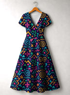 "Ubuntu" Short Sleeve Maxi Dress