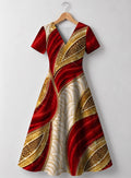 "Utukufu" V Neck Midi Dress